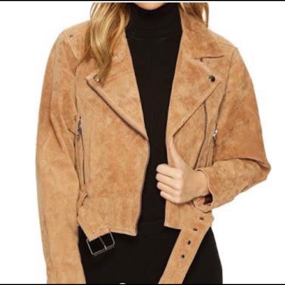 BLANKNYC Desert Sand Suede Moto Jacket